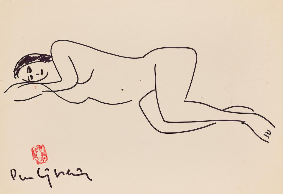 Luu Cong Nhan (Vietnamese, 1931-2007) Three drawings with nude - Image 2 of 7