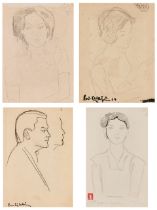 Luu Cong Nhan (Vietnamese, 1931-2007) Four drawings with portrait