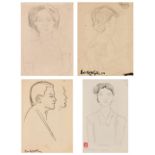 Luu Cong Nhan (Vietnamese, 1931-2007) Four drawings with portrait