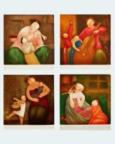 Eng Tay (Malaysian, born 1947) Four Colour Lithographs of Music Lesson