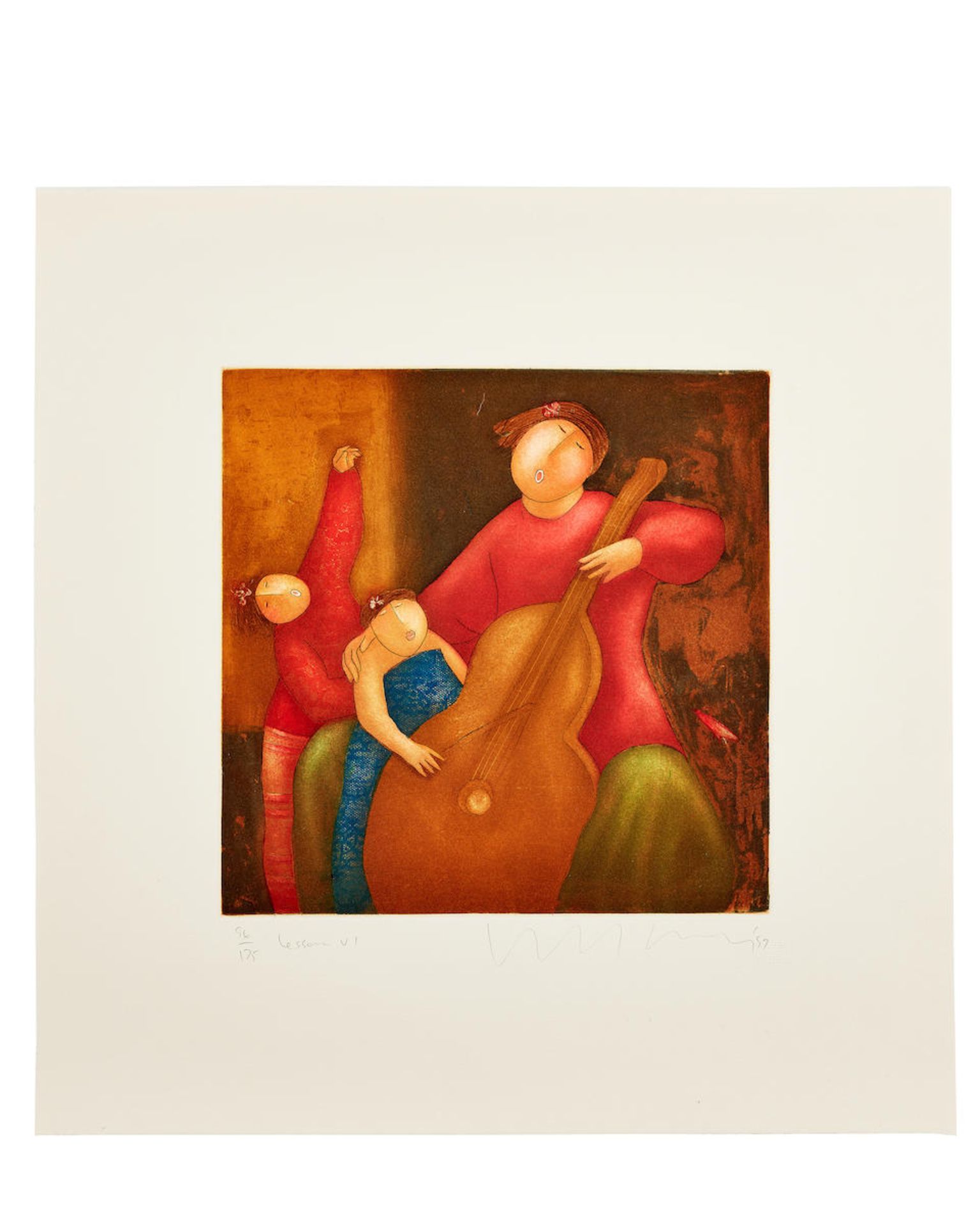 Eng Tay (Malaysian, born 1947) Four Colour Lithographs of Music Lesson - Image 3 of 8