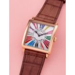 FRANCK MULLER | MASTER SQUARE, REF.6002M QZ COLDRM, A NEW OLD STOCK PINK GOLD WRISTWATCH, CIRCA ...