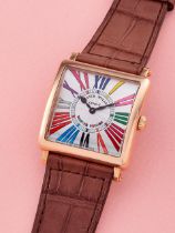 FRANCK MULLER | MASTER SQUARE, REF.6002M QZ COLDRM, A NEW OLD STOCK PINK GOLD WRISTWATCH, CIRCA ...