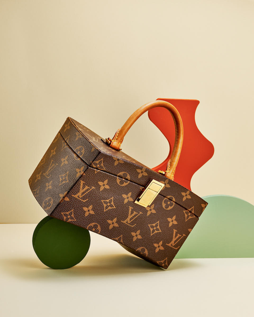 LOUIS VUITTON x FRANK GEHRY: LIMITED EDITION MONOGRAM TWISTED BOX WITH GOLD TONED HARDWARE (Incl...