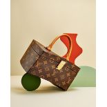 LOUIS VUITTON x FRANK GEHRY: LIMITED EDITION MONOGRAM TWISTED BOX WITH GOLD TONED HARDWARE (Incl...
