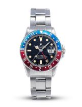 ROLEX | GMT-MASTER 'PEPSI' MARK 1 LONG E, REF.1675, A STAINLESS STEEL DUAL TIME BRACELET WATCH W...