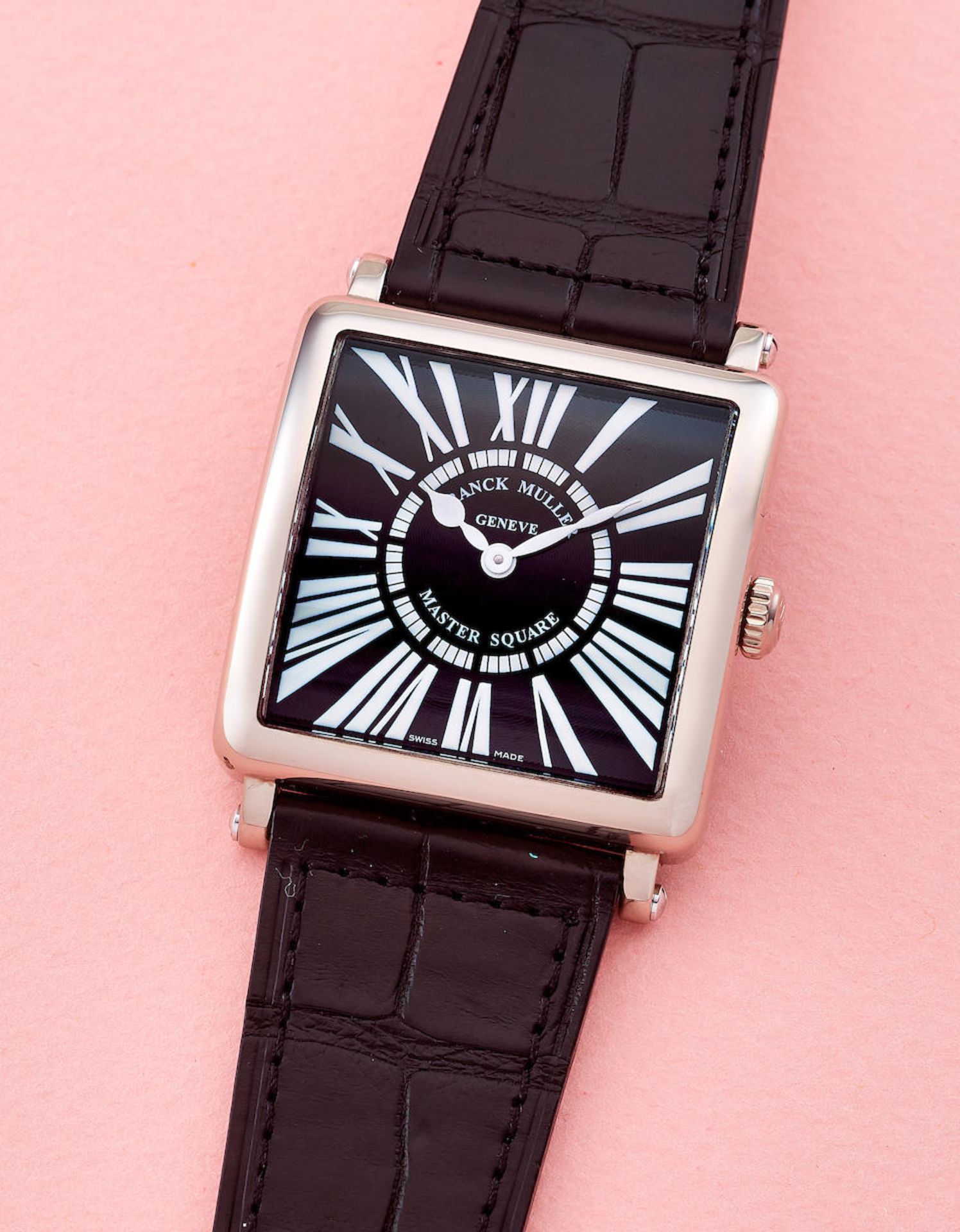 FRANCK MULLER | MASTER SQUARE, REF.6002M QZ R, A NEW OLD STOCK WHITE GOLD WRISTWATCH, CIRCA 2015