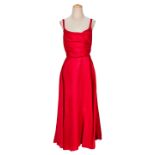 DIOR: RED SILK EVENING GOWN