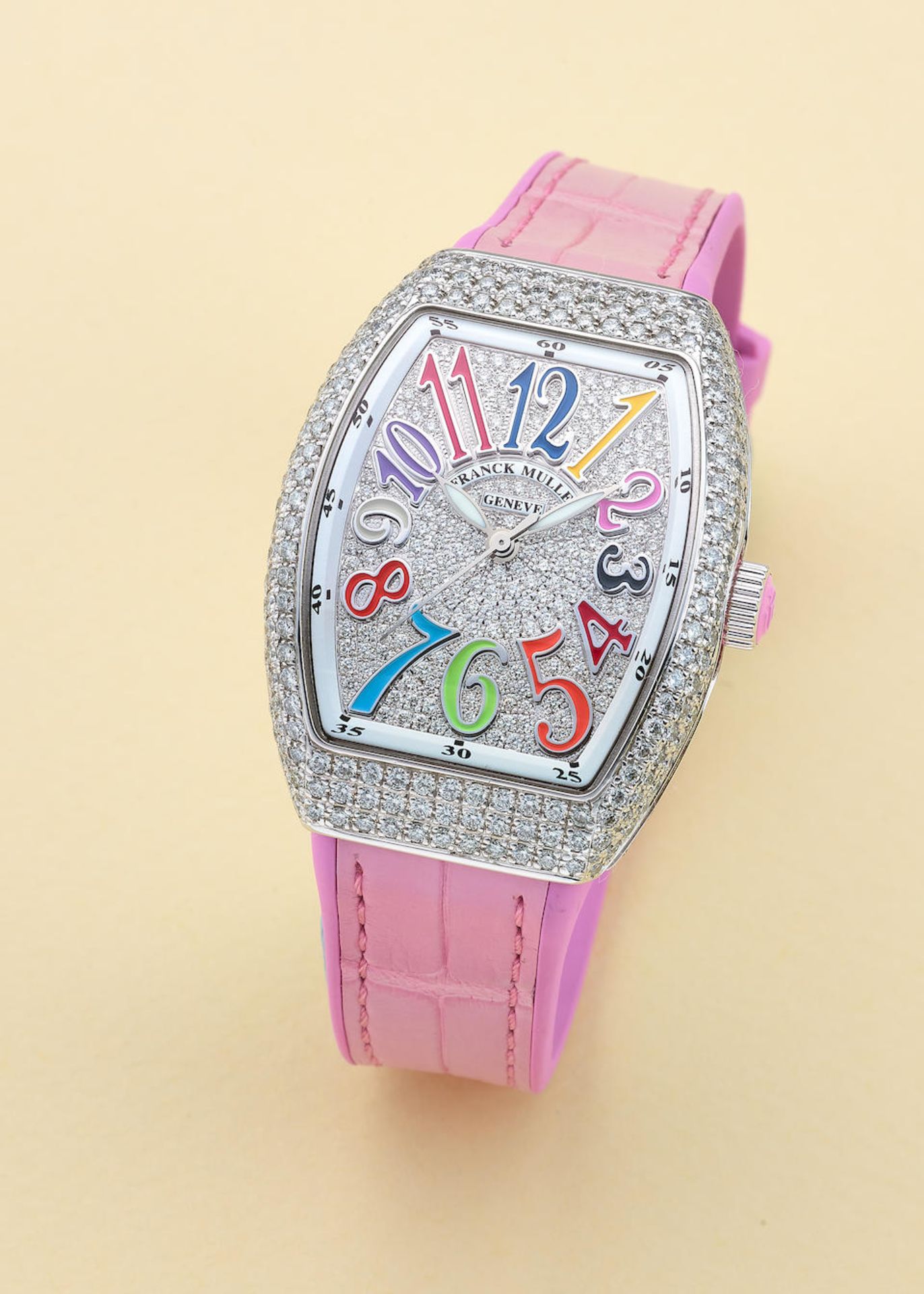 FRANCK MULLER | VANGUARD, REF.V32 SC AT FOD CD, A NEW OLD STOCK STAINLESS STEEL AND DIAMOND-SET ...