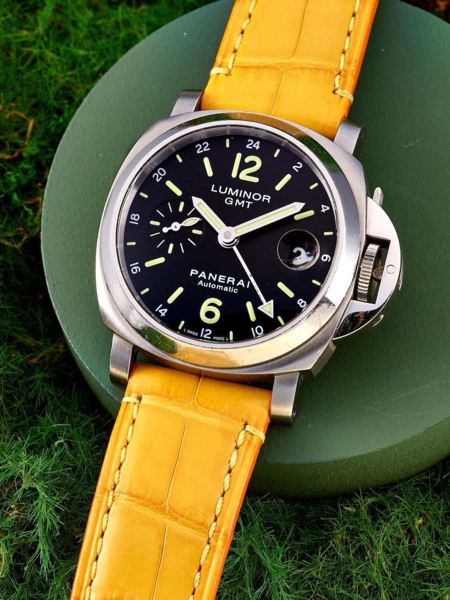 PANERAI | LUMINOR GMT, REF.PAM00244, A STAINLESS STEEL DUAL TIME WRISTWATCH WITH DATE, CIRCA 2010