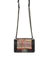 CHANEL: MULTI TWEED COLOURED CALFSKIN SMALL BOY FLAP WITH RUTHÉNIUM HARDWARE FROM PARIS-DUB...