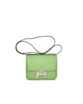 HERMÈS: VERT CRIQUET EPSOM MINI CONSTANCE WITH PALLADIUM HARDWARE (Includes original dust b...