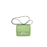 HERMÈS: VERT CRIQUET EPSOM MINI CONSTANCE WITH PALLADIUM HARDWARE (Includes original dust b...