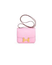 HERMÈS: MAUVE SYLVESTRE ESPOM MINI CONSTANCE 18 WITH GOLD HARDWARE (Includes felt protector...