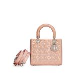 DIOR: PINK PATENT LADY DIOR BAG WITH SILVER TONED HARDWARE (Includes authentication card, should...