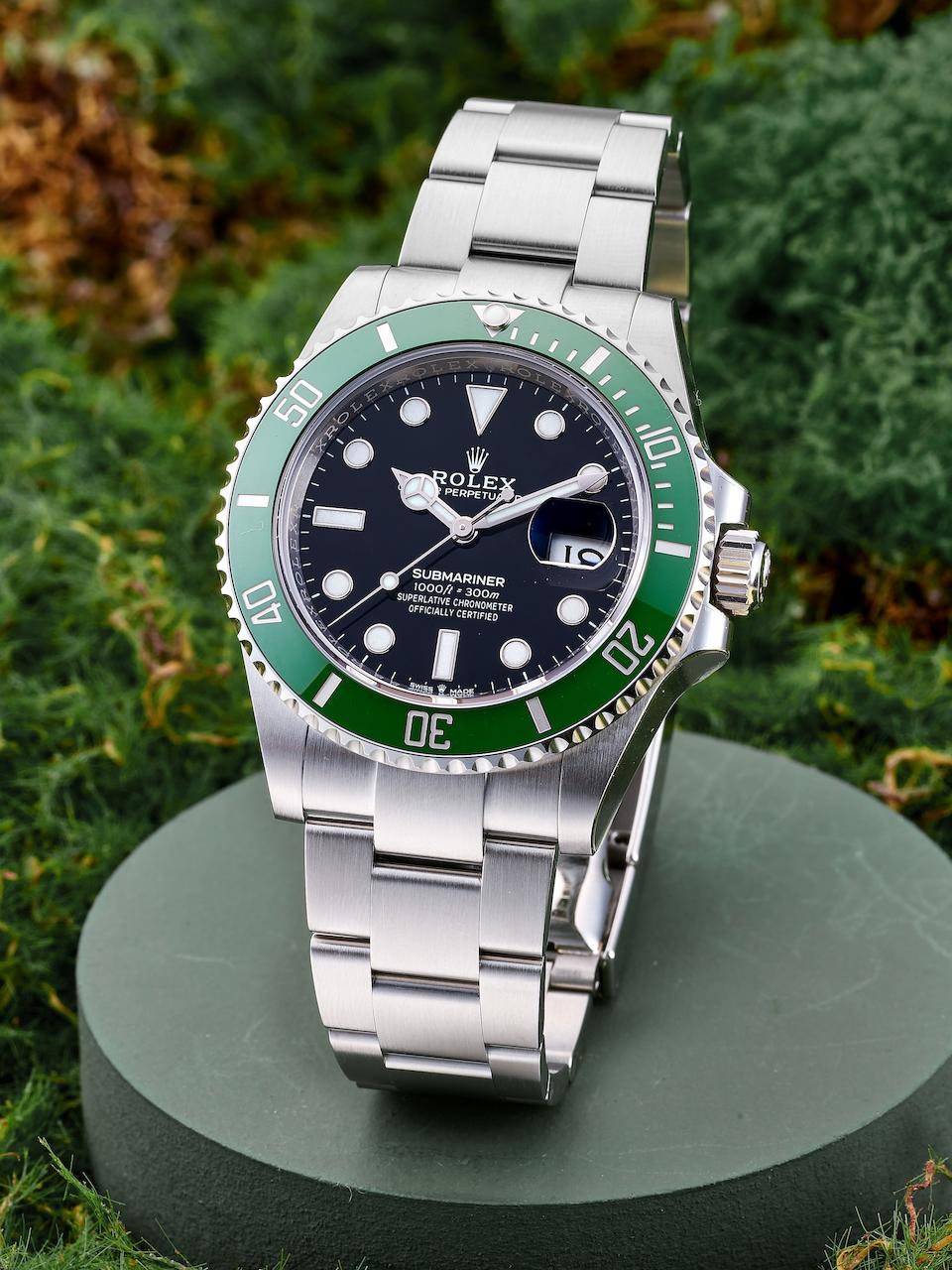 ROLEX | SUBMARINER 'STARBUCKS', REF.126610LV, A BRAND NEW STAINLESS STEEL BRACELET WATCH WITH DA...