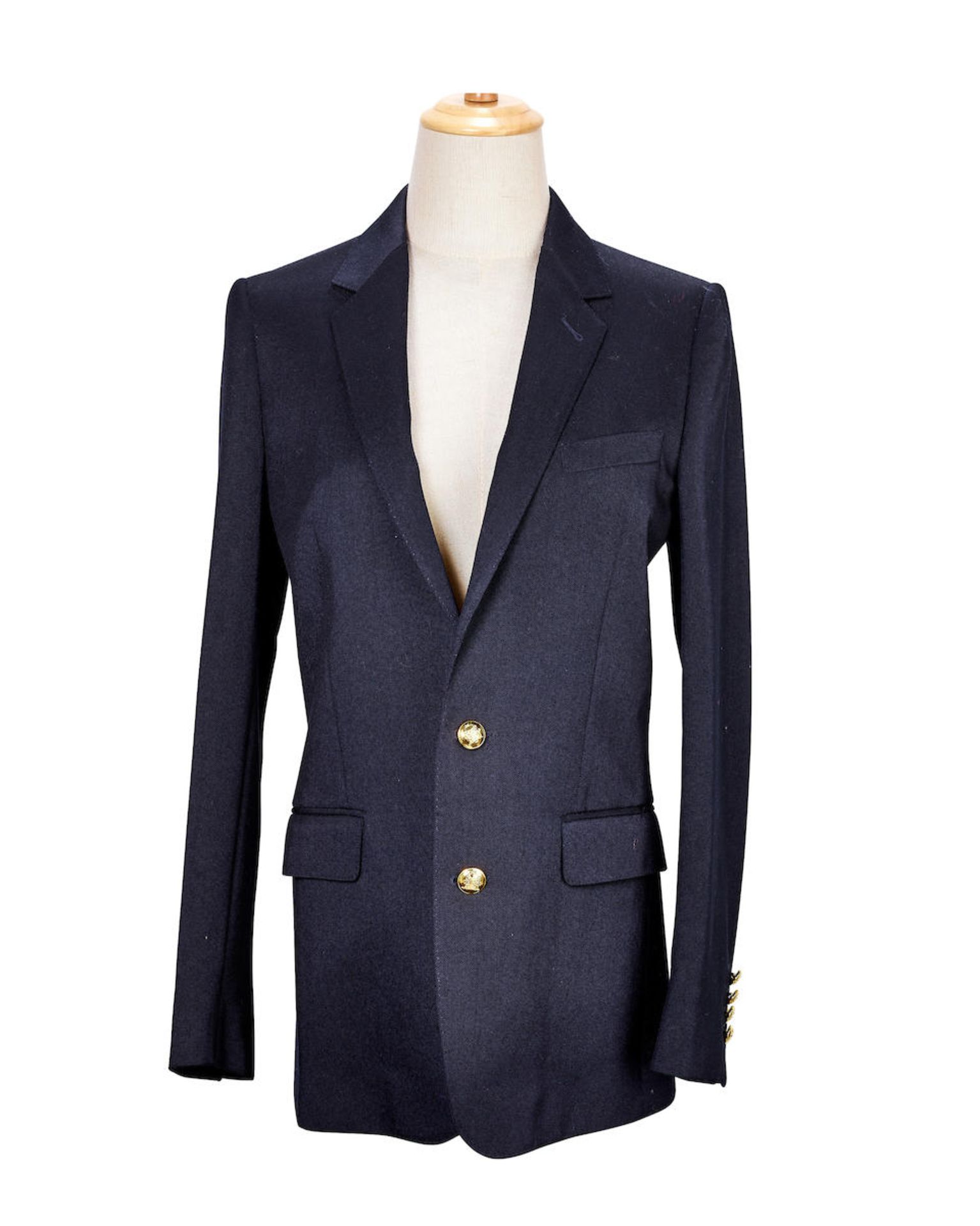 [NO RESERVE] CELINE: NAVY TAILOR JACKET WITH GOLD BUTTONS