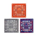 [NO RESERVE] HERMÈS: A SET OF 3 SILK MULTI COLOUR PRINTED SQUARE SCARVES (includes origina...