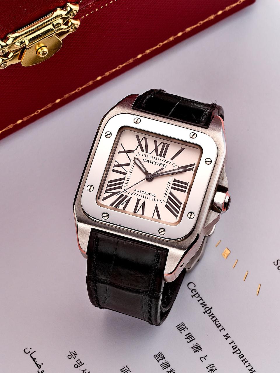 [NO RESERVE] CARTIER | SANTOS 100, REF.2878, A STAINLESS STEEL WRISTWATCH, CIRCA 2008