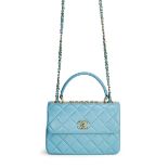 CHANEL: BLUE LAMBSKIN SMALL TRENDY CC WITH GOLD TONED HARDWARE (Includes microchips, original du...