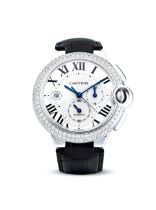 CARTIER | BALLON BLEU, REF.3108, A WHITE GOLD AND DIAMOND-SET CHRONOGRAPH WRISTWATCH WITH DATE, ...