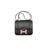 HERMÈS: BLACK SWIFT CONSTANCE 24 WITH GOLD HARDWARE (Includes booklet, felt protector, orig...