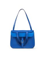 [NO RESERVE] HERMÈS: BLUE FRANCE EVERCOLOR HALZEN 22 WITH PALLADIUM HARDWARE (Includes fel...