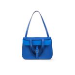 [NO RESERVE] HERMÈS: BLUE FRANCE EVERCOLOR HALZEN 22 WITH PALLADIUM HARDWARE (Includes fel...