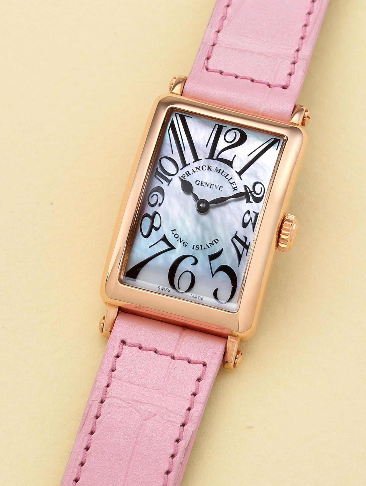 FRANCK MULLER | LONG ISLAND, REF.902QZMOP, A NEW OLD STOCK PINK GOLD WRISTWATCH WITH MOTHER-OF-P...