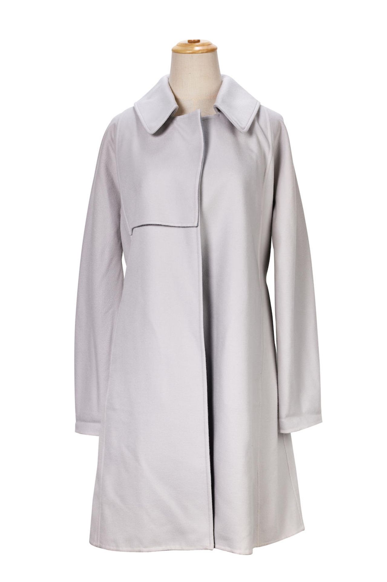 [NO RESERVE] HERMÈS : LIGHT BLUE CASHMERE TRENCH COAT WITH BELT (Includes original hanger a...