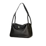 HERMÈS: BLACK CLEMENCE LINDY 34 WITH PALLADIUM HARDWARE (Includes rain protector, original ...