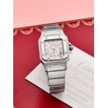 [NO RESERVE] CARTIER | SANTOS GALBÉE, REF.2423, A STAINLESS STEEL BRACELET WATCH WITH DATE,...