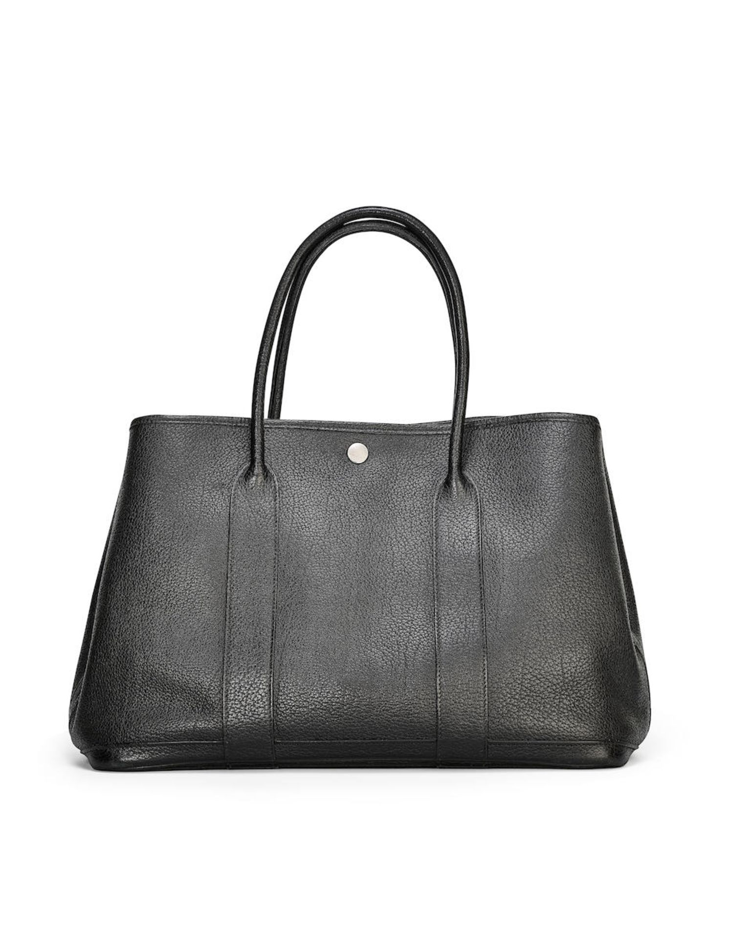 HERMES: BLACK TOGO GARDEN PARTY 36 WITH PALLADIUM HARDWARE