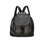 [NO RESERVE] BOTTEGA VENETA: BLACK LAMBSKIN AND BLACK BRAIDED DETAILS BACKPACK (Includes origina...