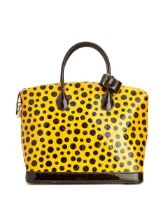 LOUIS VUITTON x YAYOI KUSAMA: A LIMITED EDITION YELLOW PATENT MONOGRAM VERNIS INFINITY DOTS LOC...