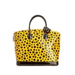 LOUIS VUITTON x YAYOI KUSAMA: A LIMITED EDITION YELLOW PATENT MONOGRAM VERNIS INFINITY DOTS LOC...