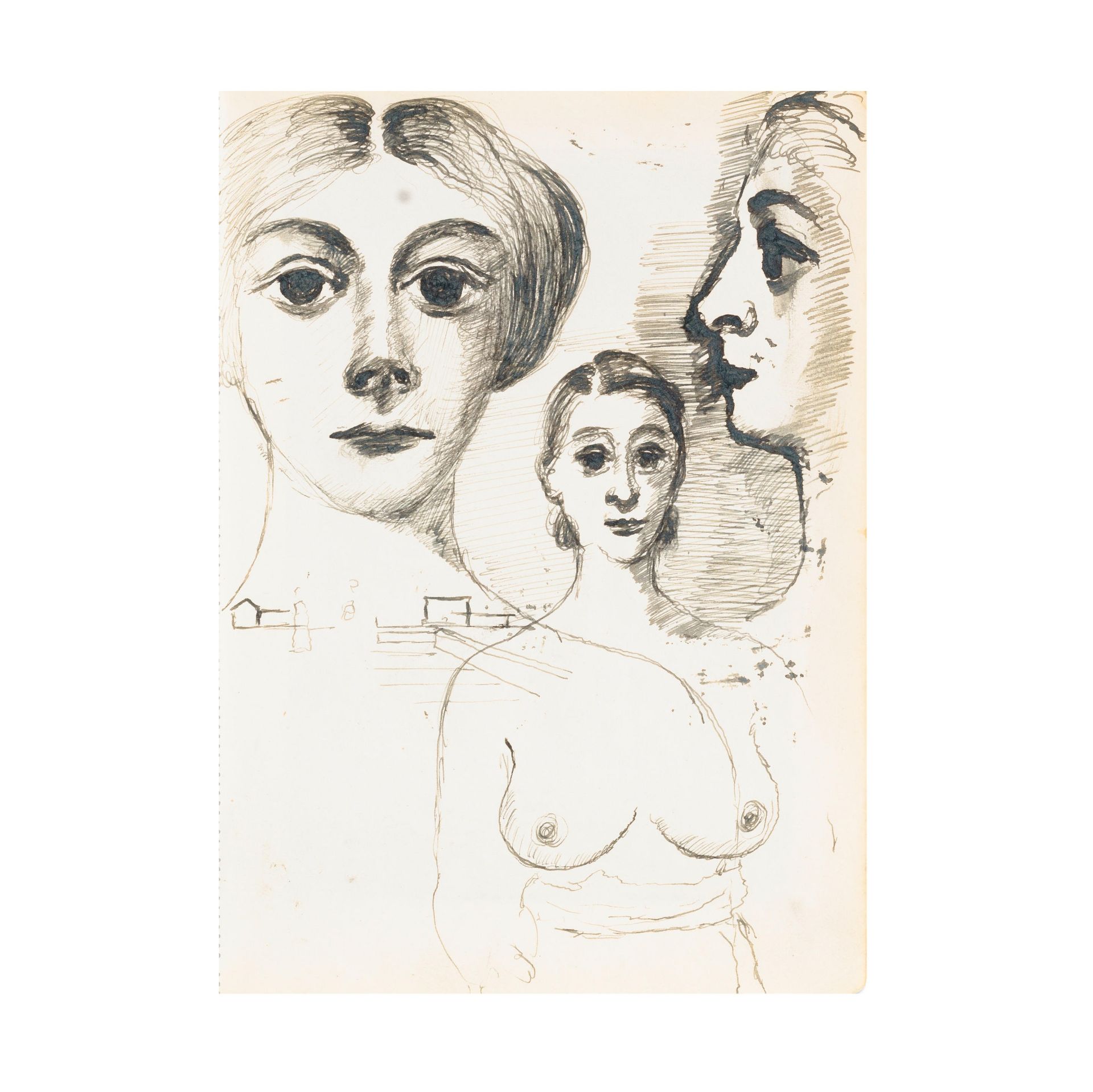 PAUL DELVAUX (1897-1994) D&#233;tail pour le tableau 'Le viol'