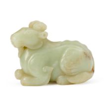 A NEPHRITE CARVING OF A RAM