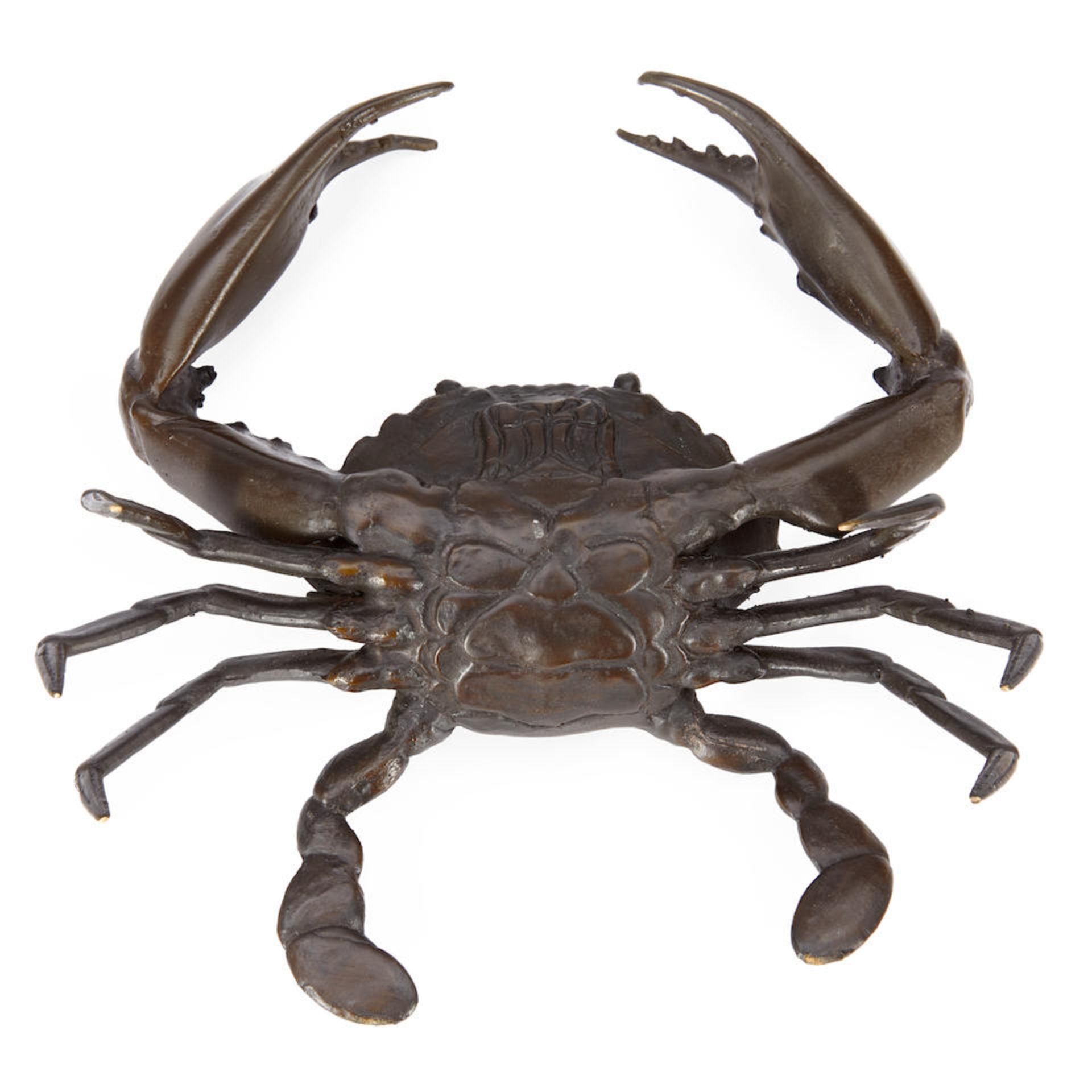 A BRONZE ARTICULATED MODEL OF A CRAB - Image 3 of 3