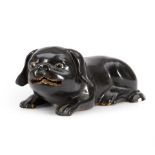 A BLACK-GLAZED PUG-FORM CENSER