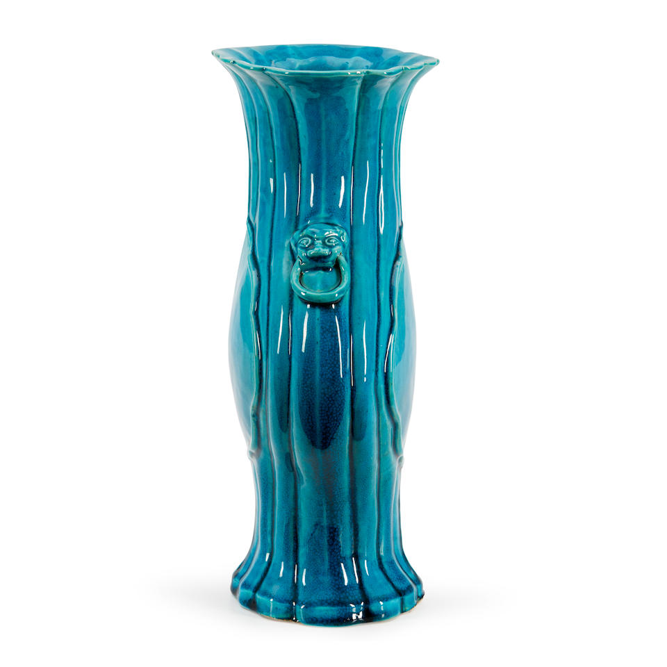 A TURQUOISE BLUE-GLAZED VASE - Image 4 of 4