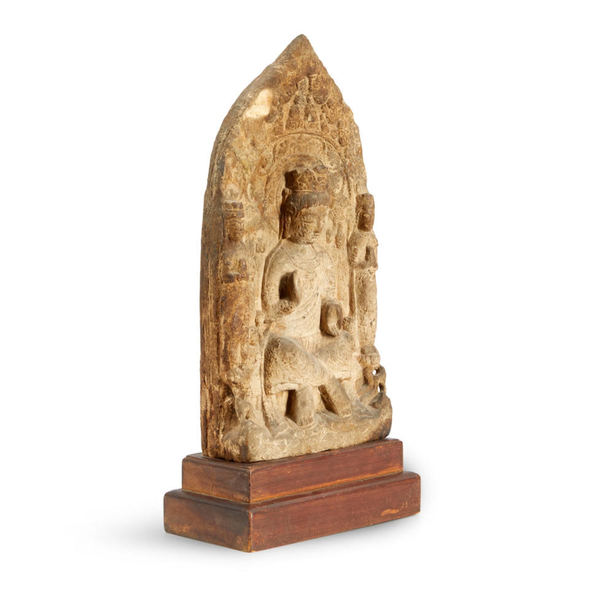 A SMALL STONE STELE OF BODHISATTVA MAITREYA - Image 5 of 5