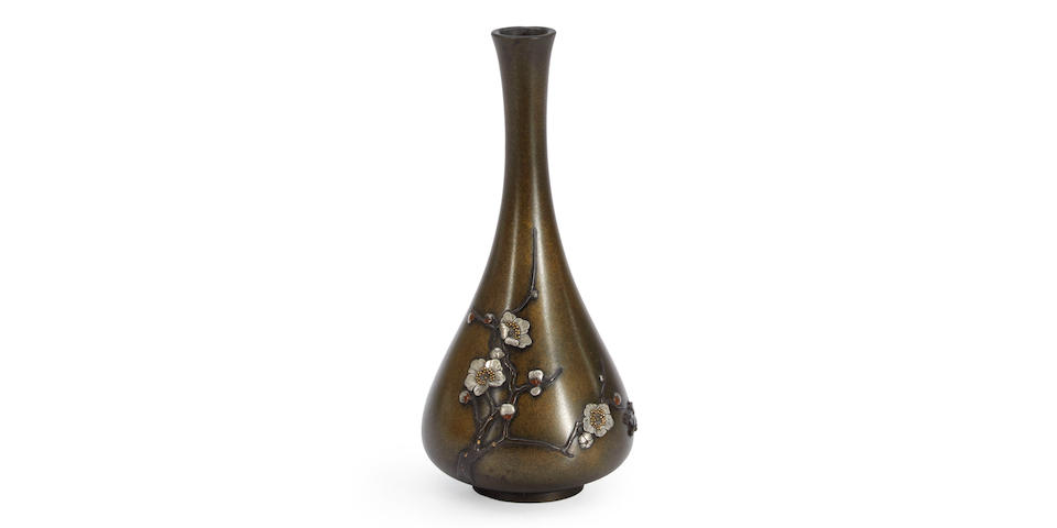 A METAL-INLAID BRONZE VASE - Image 7 of 7