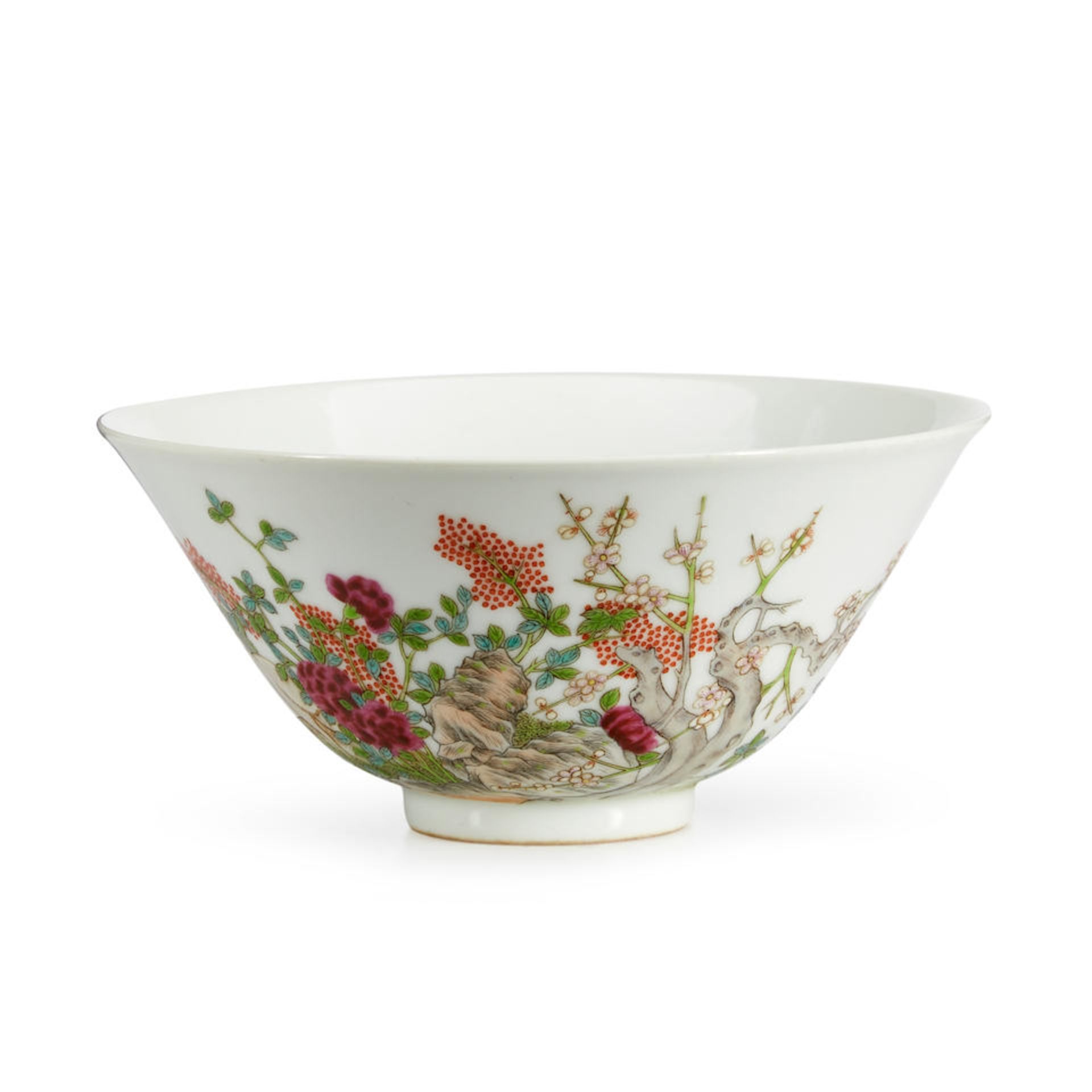 A FAMILLE ROSE 'THREE RAMS' BOWL - Image 6 of 6