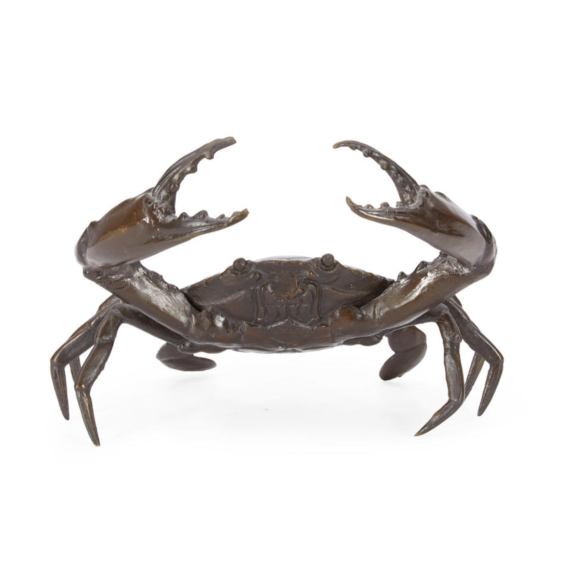 A BRONZE ARTICULATED MODEL OF A CRAB - Image 2 of 3