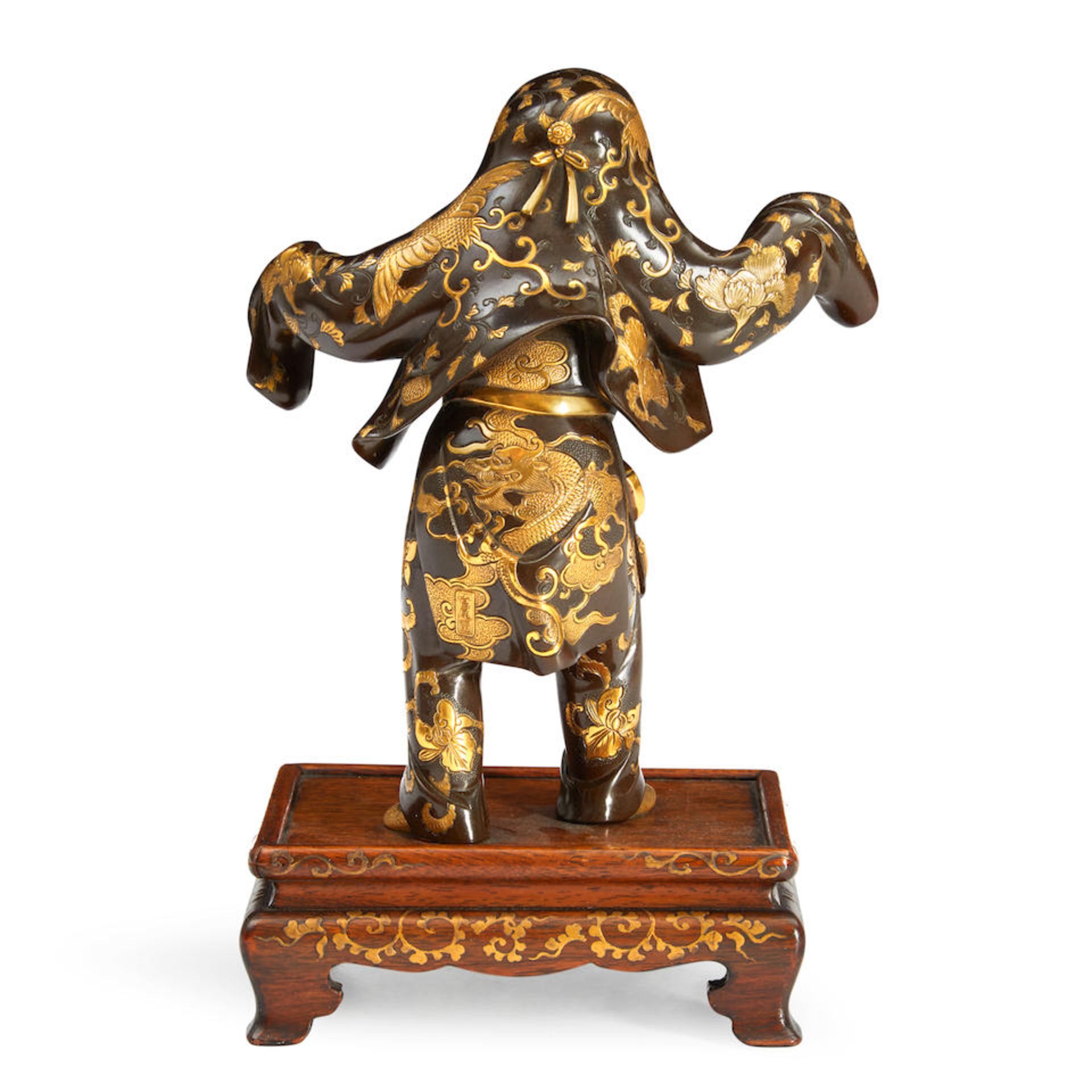 MIYAO EISUKE A GILT-DECORATED BRONZE FIGURE OF A BOY - Image 2 of 3