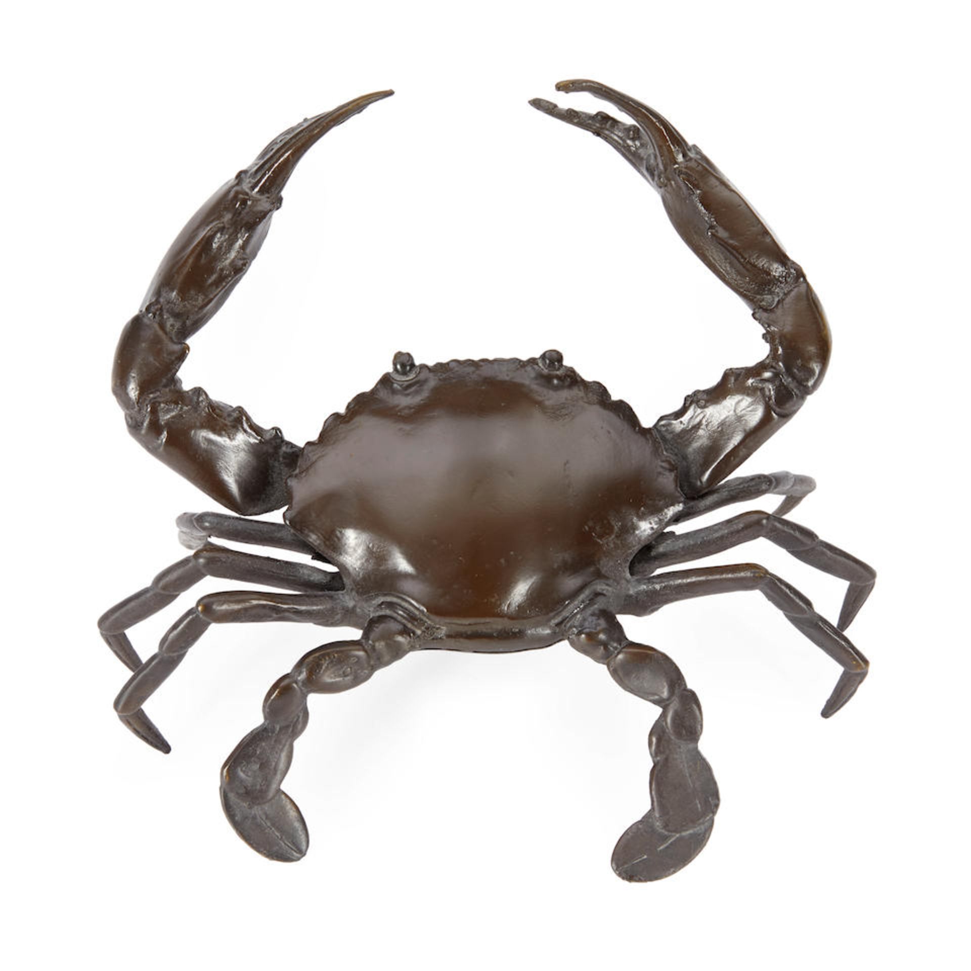 A BRONZE ARTICULATED MODEL OF A CRAB