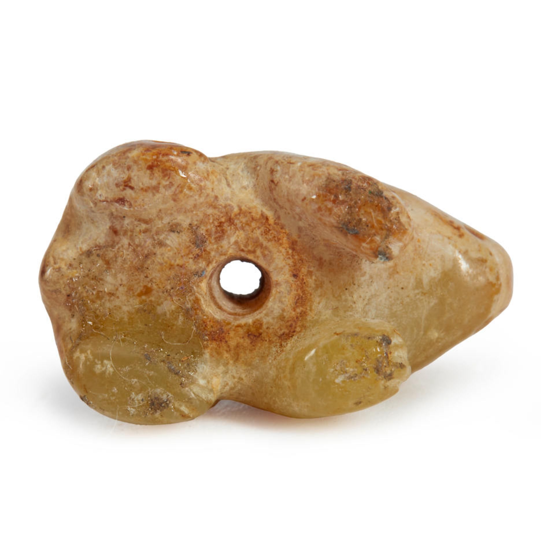 AN ARCHAISTIC JADE PIG-FORM TOGGLE - Image 3 of 4