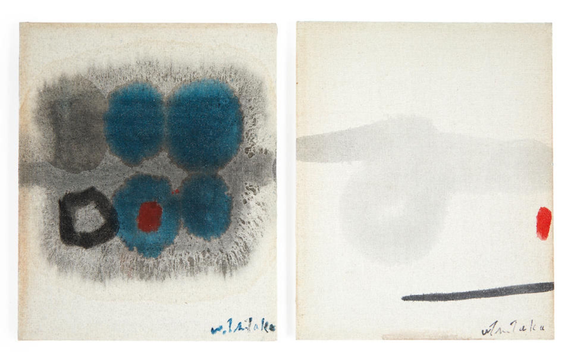 WAICHI TSUTAKA (1911-1995) TWO UNTITLED ABSTRACT PAINTINGS