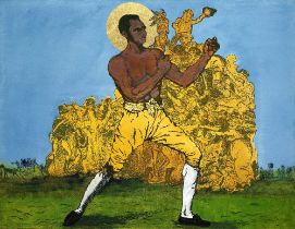 Godfried Donkor (Ghanaian, born 1964) St Bill Richmond - The Black Terror, 2010